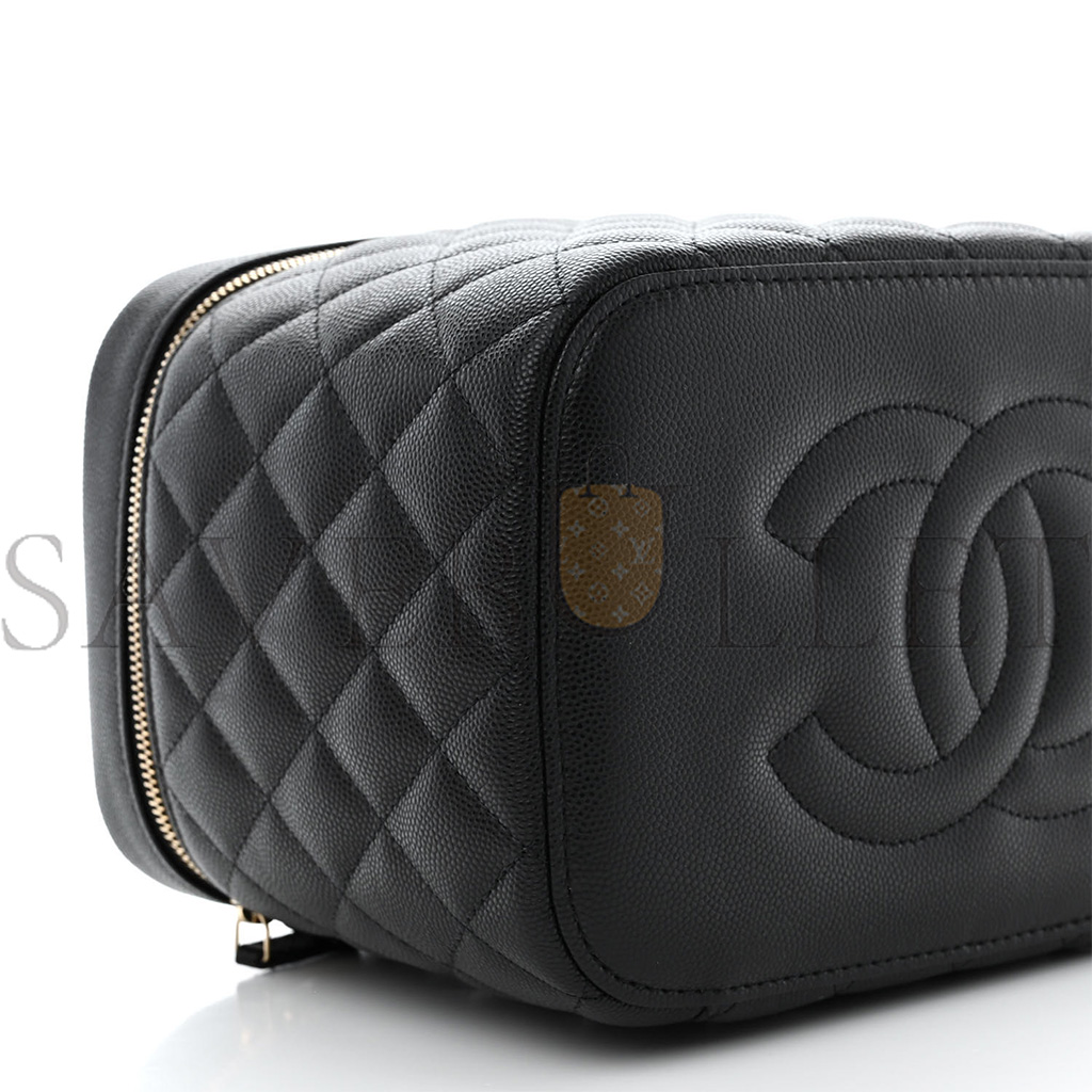 CHANEL CAVIAR QUILTED LARGE VANITY POUCH BLACK (20*15*13cm)